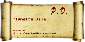 Planetta Dina névjegykártya
